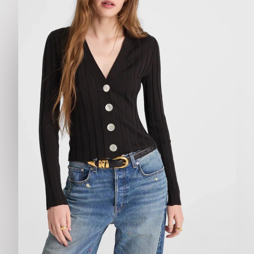Madewell Ribbed V-Neck Cardigan